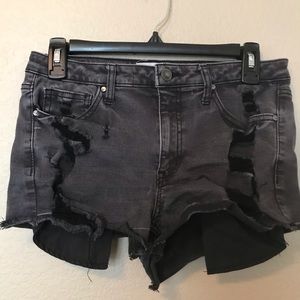 Pair of Black Shorts, Distressed